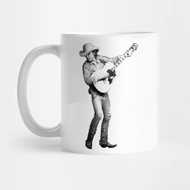 retro dwight yoakam sketch shirt design by peabo_mr